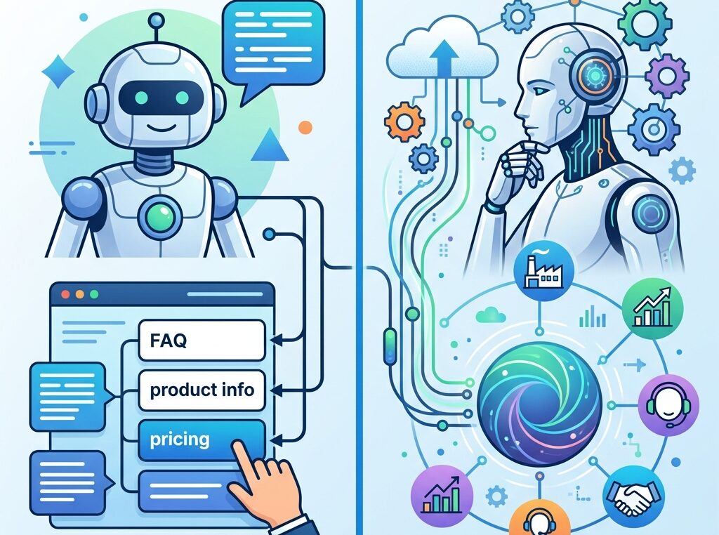 chatbot vs agente ia